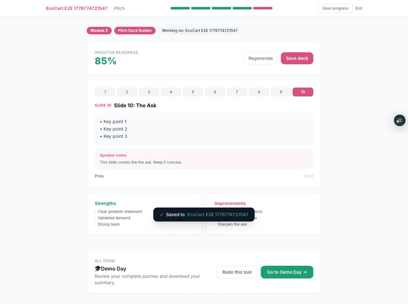 StartupToGo Pitch Deck Builder